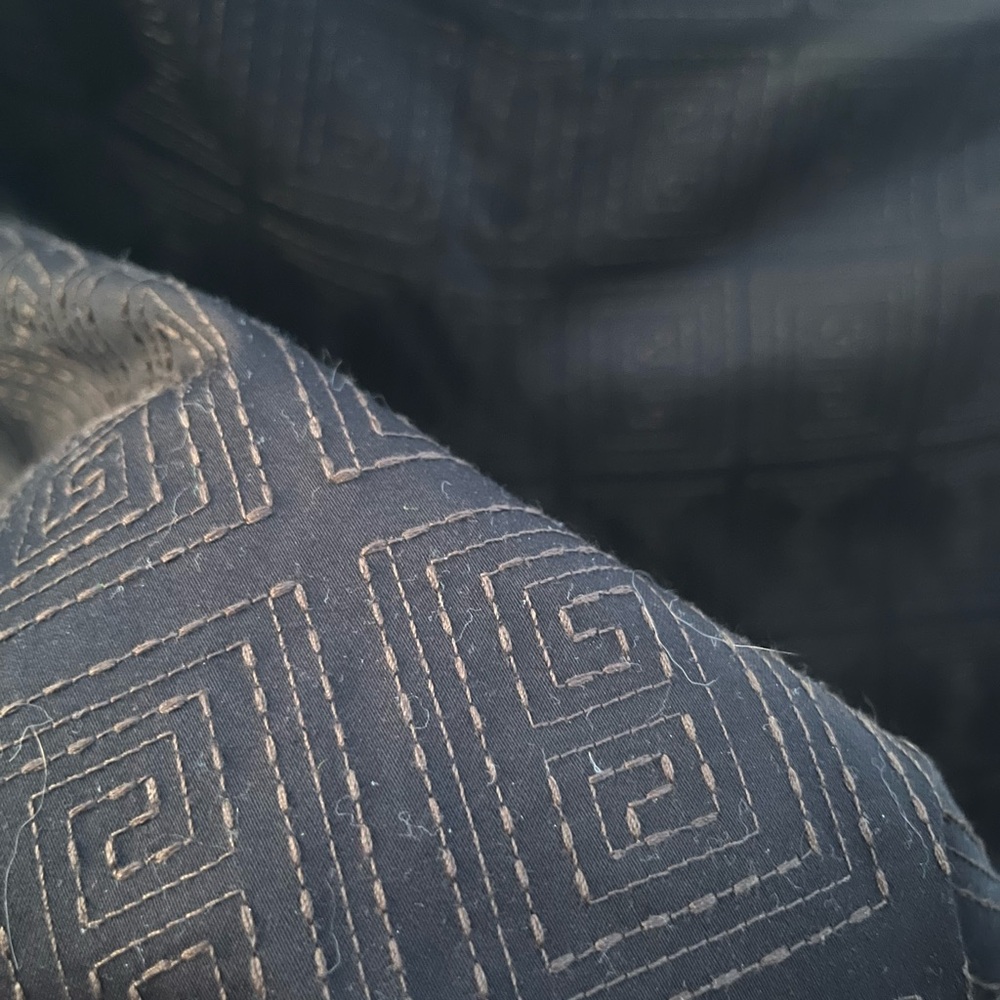 Talbots Black Trousers With Brown Geometric Embro… - image 1